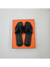 Oran Calfskin Slippers Noir Piqures Ecrues Black - HERMES - BALAAN 4