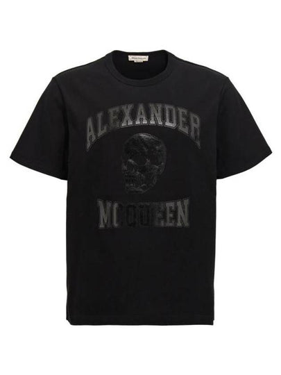 Skull Logo Print Short Sleeve T-Shirt Black - ALEXANDER MCQUEEN - BALAAN 2