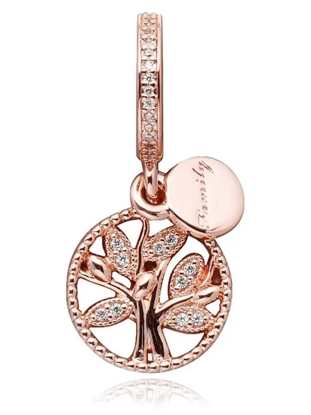 Sparkling Family Tree Dangle Bracelet Charm Rose Gold - PANDORA - BALAAN 4