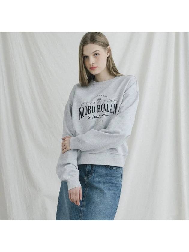 Noord Holland Rose Sweat Shirts MELANGE GRAY - LE SOLEIL MATINEE - BALAAN 2