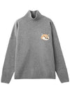 [MAISON KITSUNE] MEN&WOMEN FOX HEAD OVERSIZE HIGH NECK PULLOVER - DARK GREY - MAISON KITSUNE - BALAAN 1