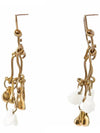 Gold Lily White Ceramic Earrings - MARNI - BALAAN 2