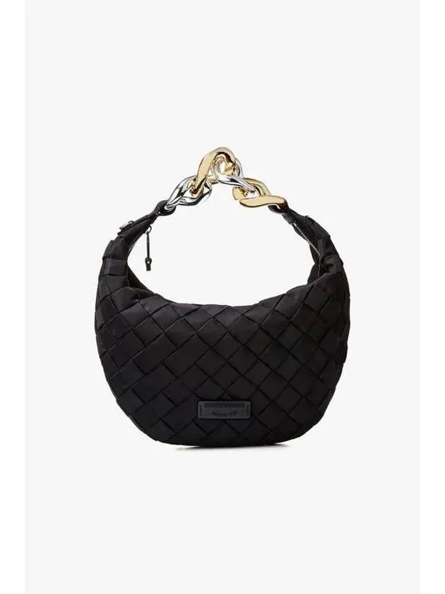 Women s Nylon Woven Medium Hobo Bag Black - EMPORIO ARMANI - BALAAN 1