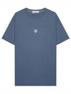 Chest Logo Print Short Sleeve T-Shirt Avio Blue - STONE ISLAND - BALAAN 2