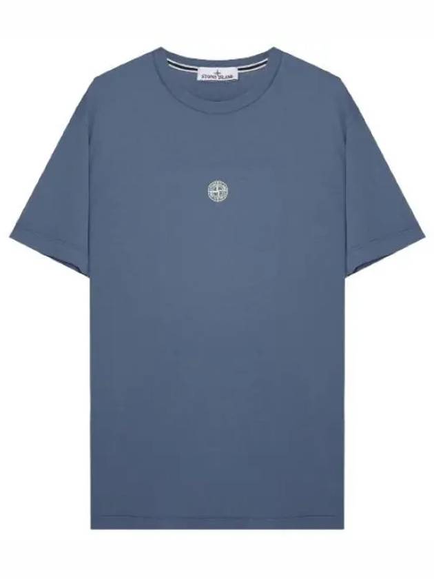 Chest Logo Print Short Sleeve T-Shirt Avio Blue - STONE ISLAND - BALAAN 2