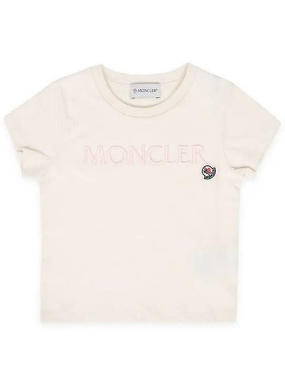 Kids Lettering Logo Patch Short Sleeve Cream 8C00005 83907 050 - MONCLER - BALAAN 2