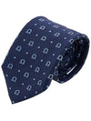 Ferragamo Men's Gancini Silk Tie 35 0883 F NAVY 0762039 - SALVATORE FERRAGAMO - BALAAN 9