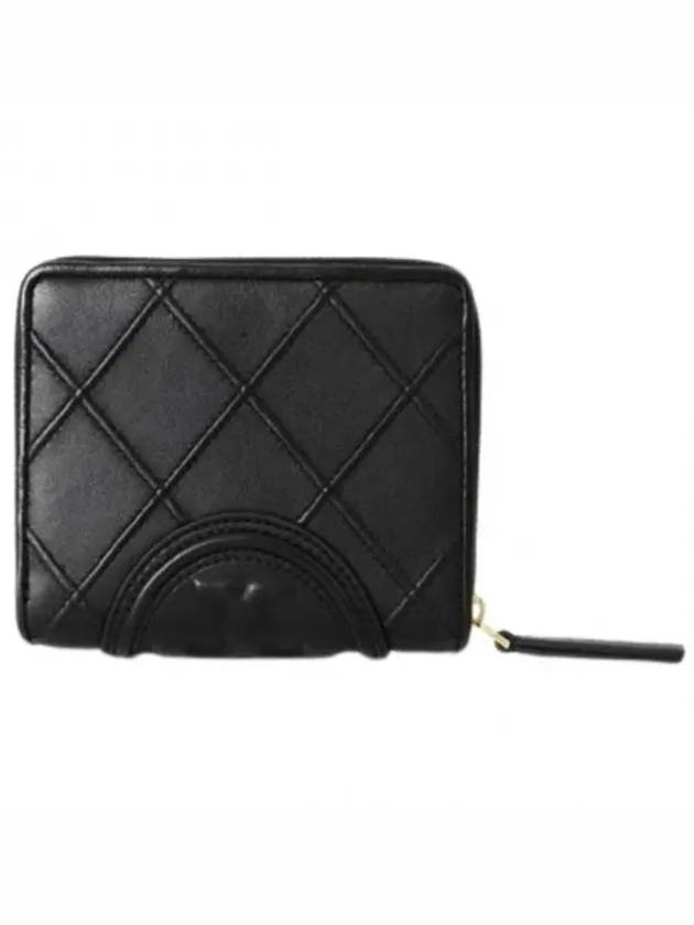 Fleming Soft Leather Half Wallet Black - TORY BURCH - BALAAN 2