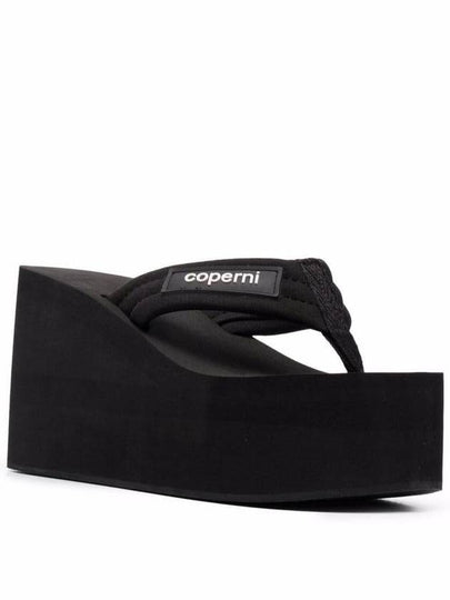 Black Platform Wedge Strap Sandals In Polyurethane Woman - COPERNI - BALAAN 2