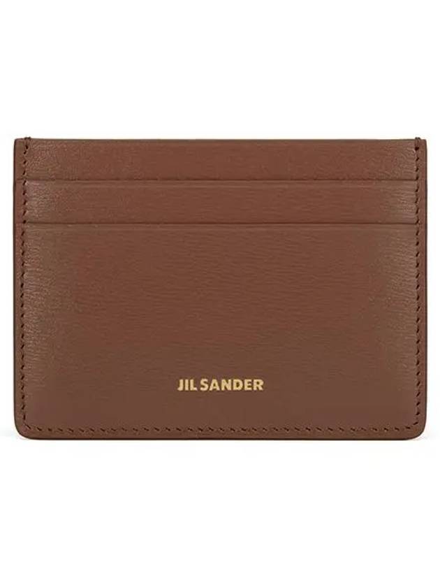 Logo Leather Card Wallet Brown - JIL SANDER - BALAAN 3