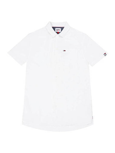 Men's Solid Camp Pocket Short Sleeve Shirt White - TOMMY HILFIGER - BALAAN 1