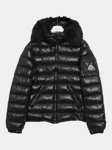 Monkle Kids patch logo bodyf hood fur padded girls jacket 1A00069 C0064 999 BADYF 10A 270392 1044185 - MONCLER - BALAAN 1