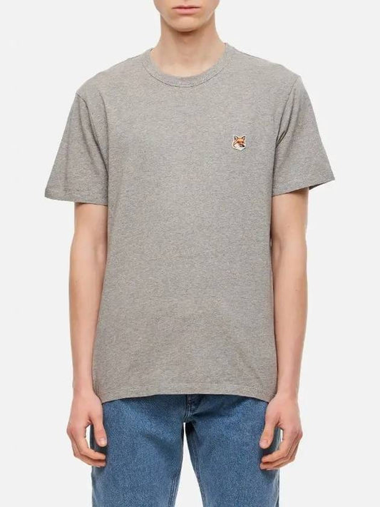 Fox Head Patch Classic Short Sleeve T-Shirt Grey Melange - MAISON KITSUNE - BALAAN 2