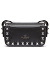 Rockstud Mini Leather Shoulder Bag Black - VALENTINO - BALAAN 3