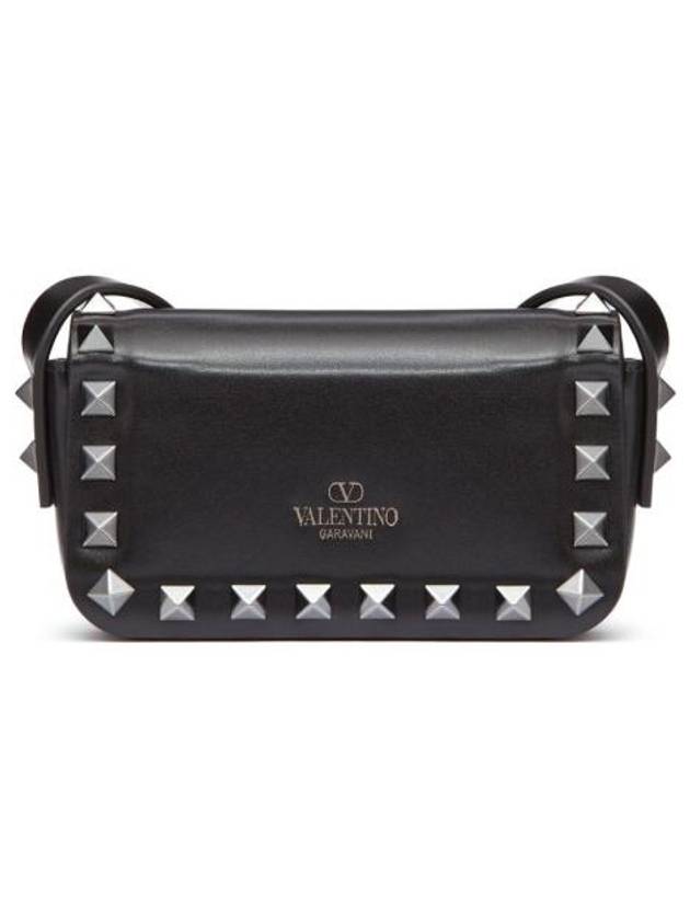 Rockstud Mini Leather Shoulder Bag Black - VALENTINO - BALAAN 3