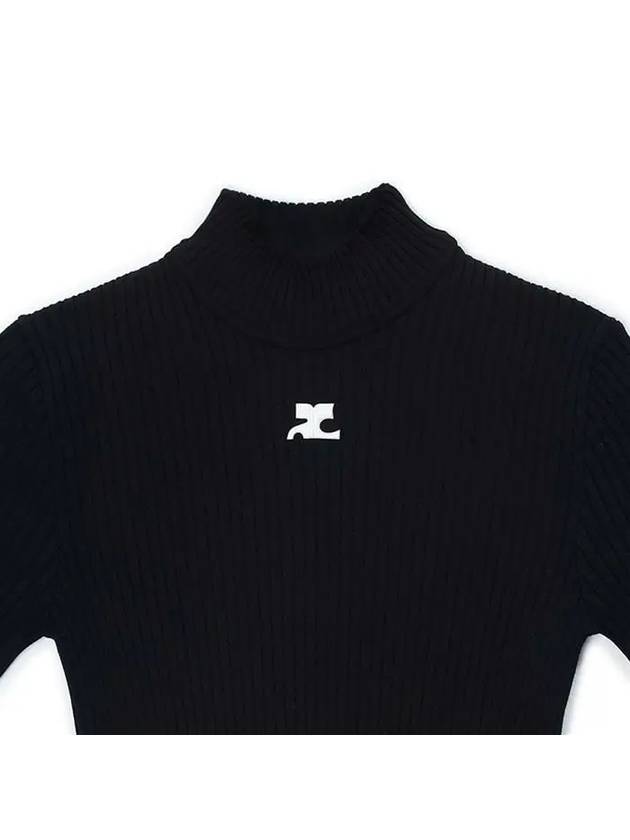 Reedition Knit Short Sleeve Turtle Neck Black - COURREGES - BALAAN.