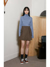 Vibrin Harris Wool Tuck Skirt Brown Herringbone - VIBEREEN - BALAAN 7