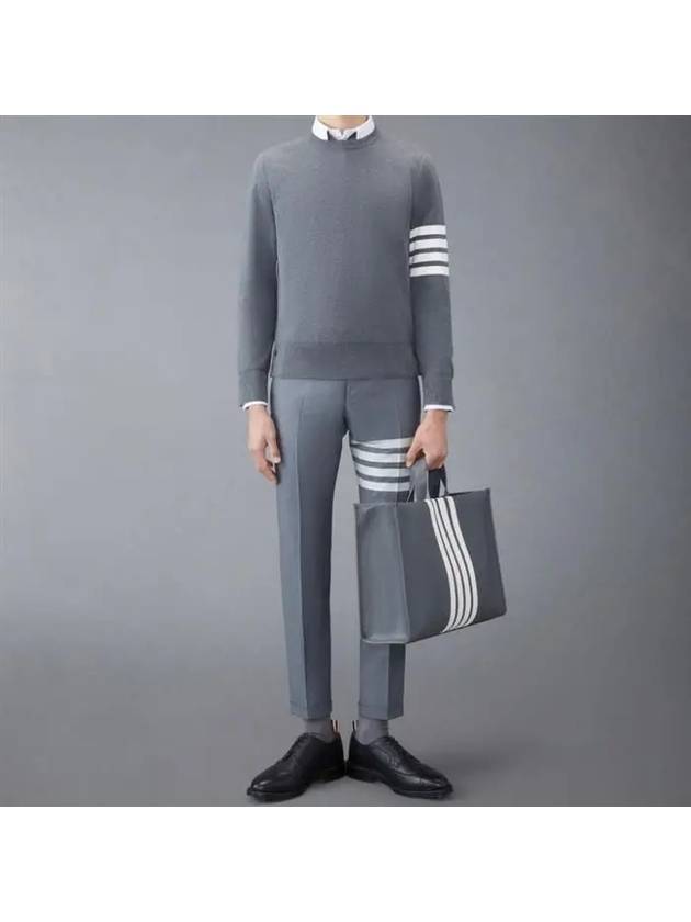 4 Bar Armband Milano Stitch Knit Top Mid Grey - THOM BROWNE - BALAAN 7