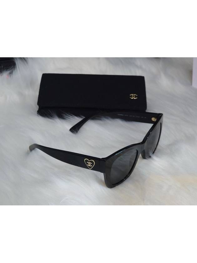 Eyewear Heart Logo Square Sunglasses Black - CHANEL - BALAAN 6