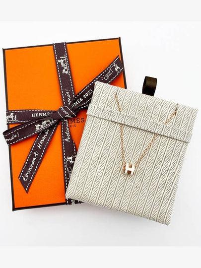 Mini Pop H Pendant Rose Gold & Blanc - HERMES - BALAAN 2