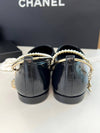 Ballerina Flat Shiny Lambskin Metal Imitation Pearls & Black - CHANEL - BALAAN 9