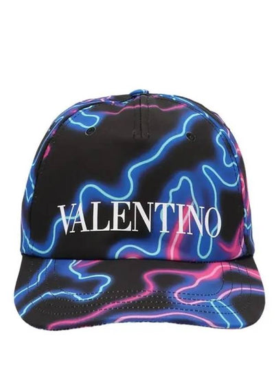 Neon Camo Logo Ball Cap Black - VALENTINO - BALAAN 2