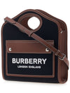 Technical Cotton Leather Mini Pocket Tote Bag Black - BURBERRY - BALAAN 3