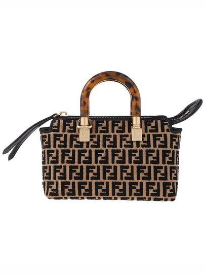 By The Way Mini Raffia Boston Tote Bag Black - FENDI - BALAAN 2