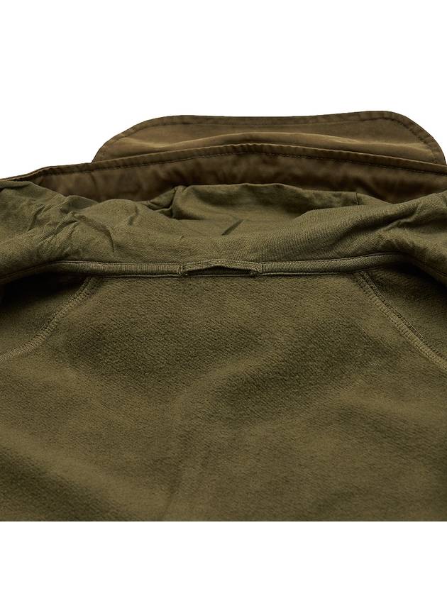 Garment Dyed One-Pocket Cotton Zip Up Hoodie Green - TEN C - BALAAN 9