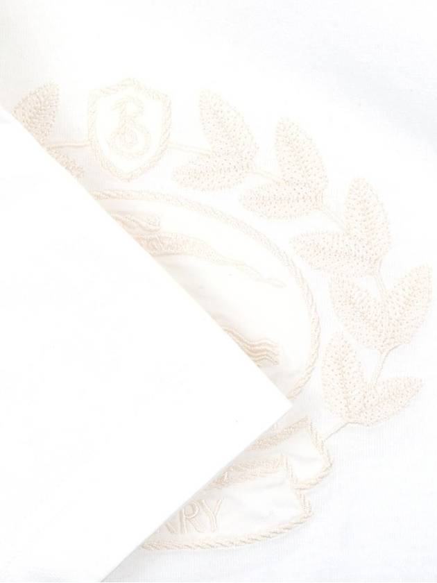 Embroidered Logo Cotton Short Sleeve T-Shirt White - BURBERRY - BALAAN 6