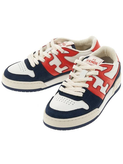 Women's Match Leather Low Top Sneakers Navy Red - FENDI - BALAAN 2