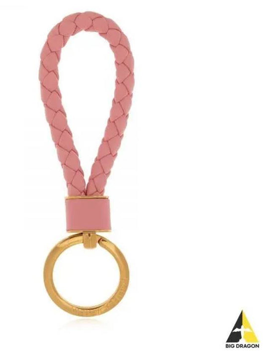 Intrecciato Lambskin Key Holder Pink - BOTTEGA VENETA - BALAAN 2