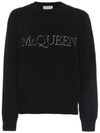 Embroidered Logo Knit Top Black - ALEXANDER MCQUEEN - BALAAN 2