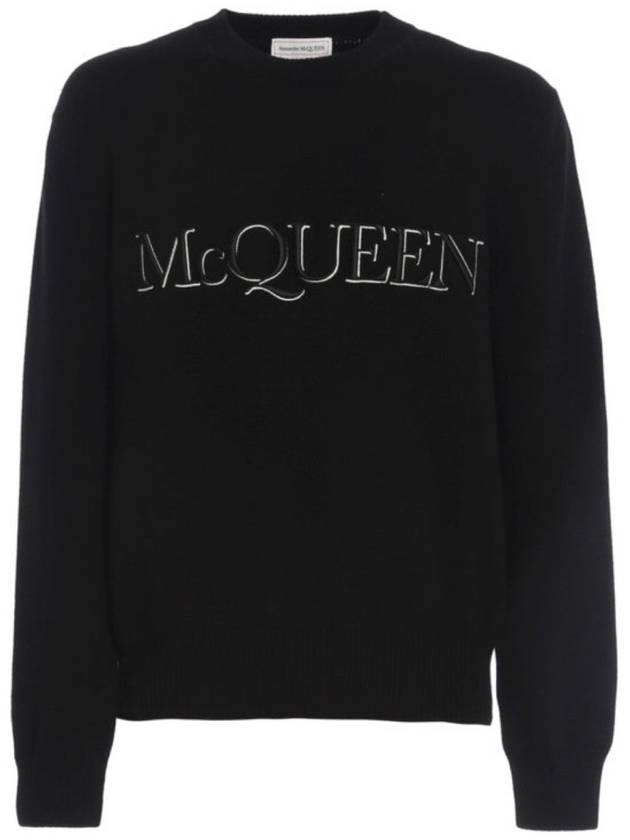 Embroidered Logo Knit Top Black - ALEXANDER MCQUEEN - BALAAN 2