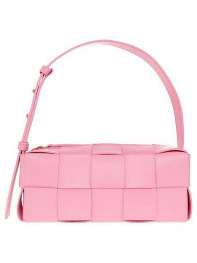 Brick Cassette Intrecciato Small Shoulder Bag Pink - BOTTEGA VENETA - BALAAN 2