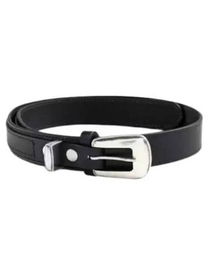 Minimal Western Cow Leather Belt Black - LEMAIRE - BALAAN 2