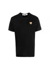 Small Gold Heart Wappen Short Sleeve T-Shirt Black P1 T216 1 - COMME DES GARCONS - BALAAN 2