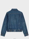 Trucker Cotton Denim Jacket Navy - CELINE - BALAAN 4