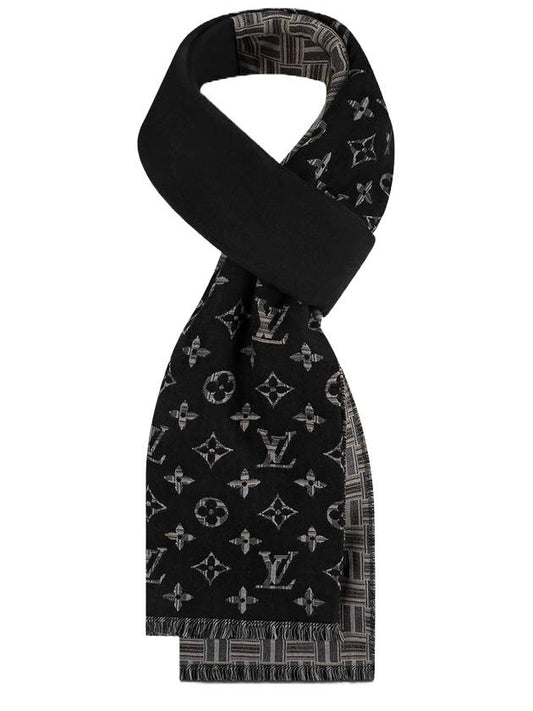 Monogram Tartan Scarf Anthracite Grey - LOUIS VUITTON - BALAAN 1