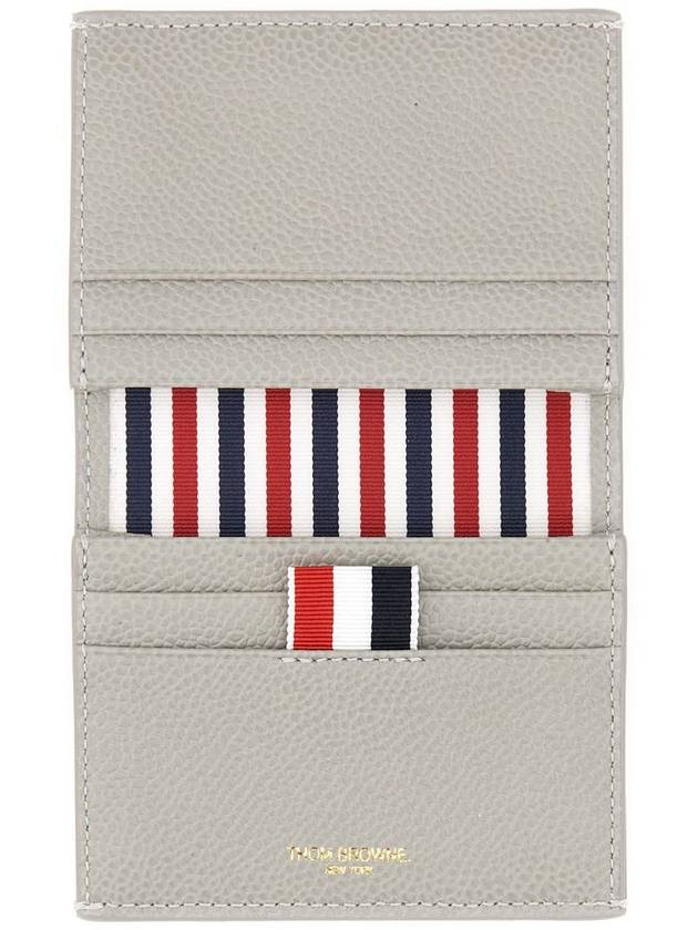 4 Bar Applique Stripe Double Card Holder Pastel Green - THOM BROWNE - BALAAN 4