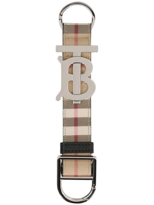 Monogram Motif Vintage Check Key Holder Beige - BURBERRY - BALAAN.