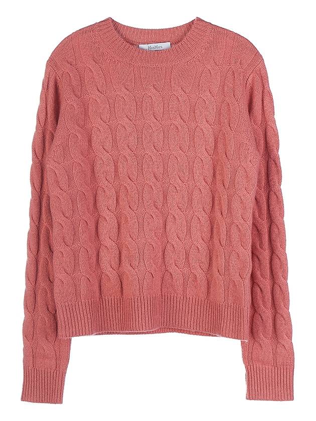 Women's Edifour Cable Cashmere Knit Top Peach - MAX MARA - BALAAN.