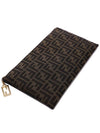 Flat Baguette Medium FF Jacquard Fabric Pouch Bag Brown - FENDI - BALAAN 6