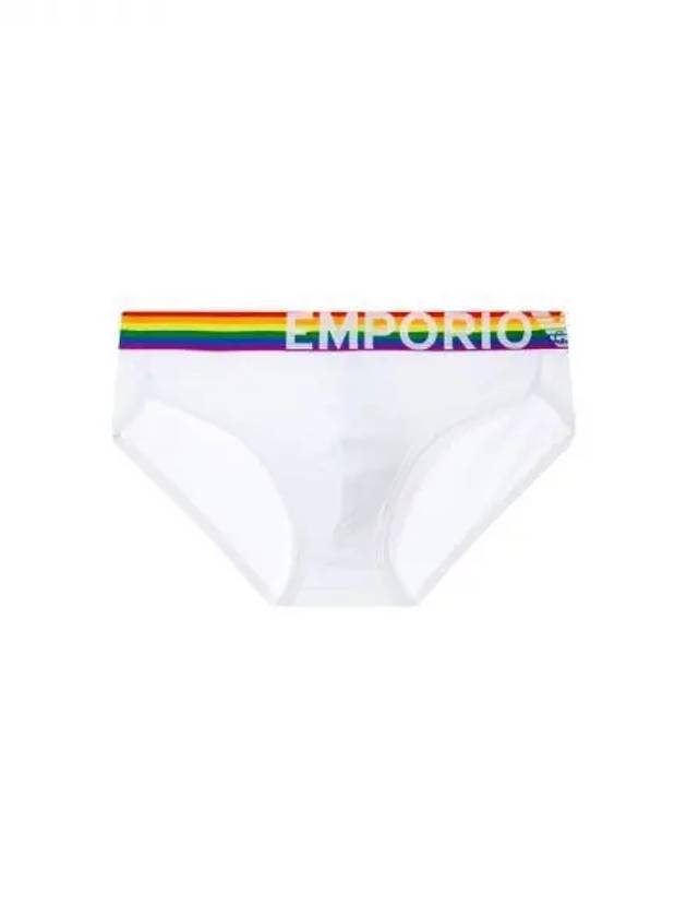 UNDERWEAR Men s Rainbow Logo Band Briefs White 270579 - EMPORIO ARMANI - BALAAN 1