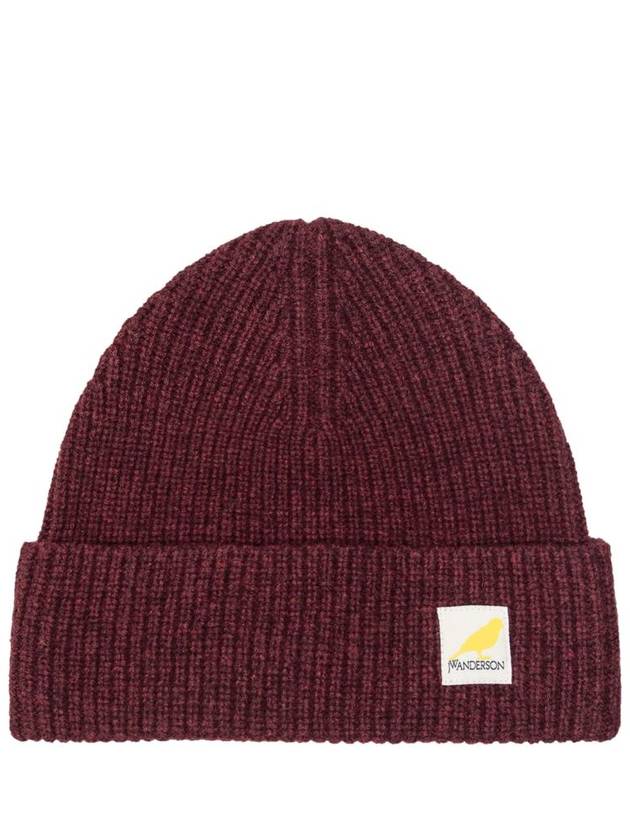 Logo Patch Wool Beanie Crimson Red - JW ANDERSON - BALAAN 2