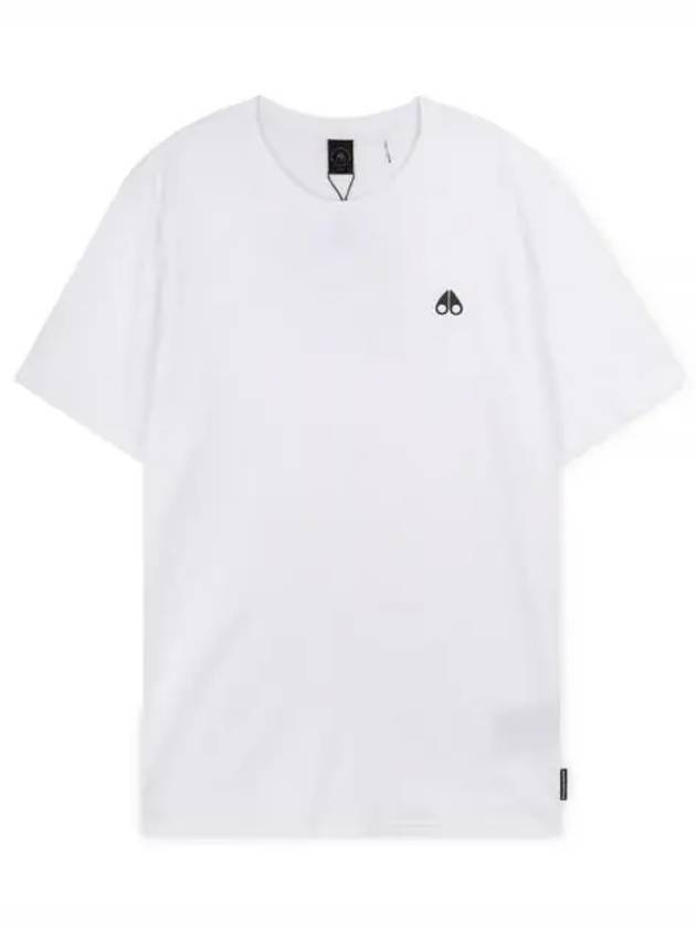 Satellite Logo Crew Neck Short Sleeve T-Shirt White - MOOSE KNUCKLES - BALAAN 2