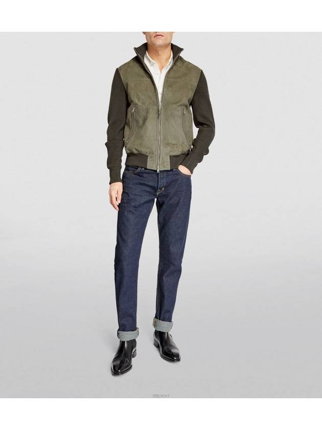 Knit KZF001 YMW013S23 IG711 Suede Front Zip-through Jacket - TOM FORD - BALAAN 2