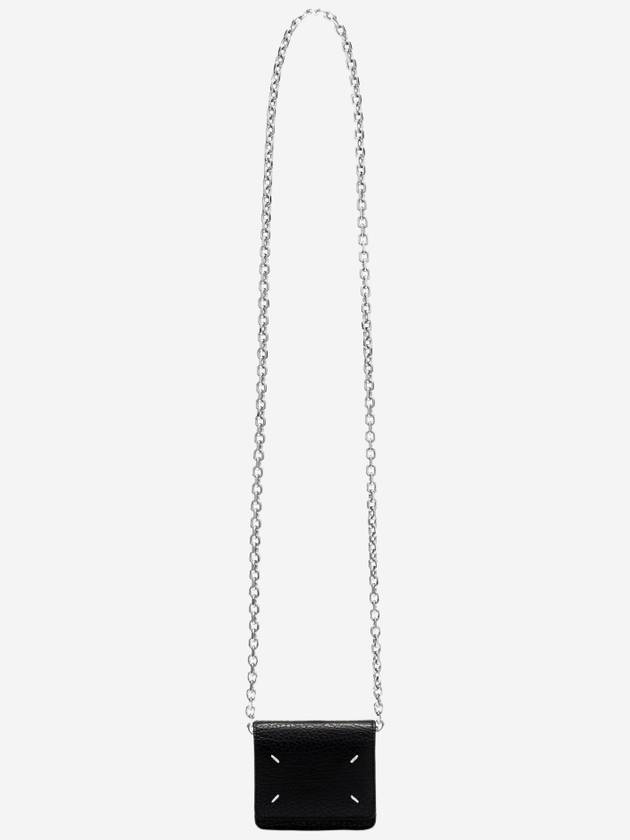 Embroidery Logo Chain Cald Wallet Black - MAISON MARGIELA - BALAAN 4