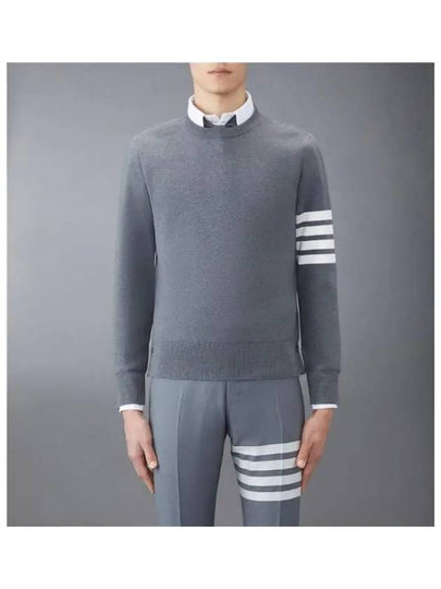 4 Bar Armband Milano Stitch Knit Top Mid Grey - THOM BROWNE - BALAAN 2