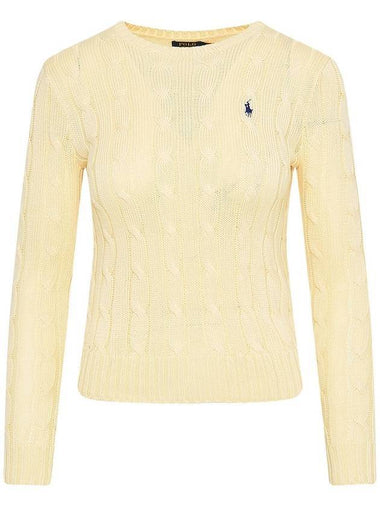 Women's Pony Embroidery Cable Knit Top Cream - POLO RALPH LAUREN - BALAAN 1